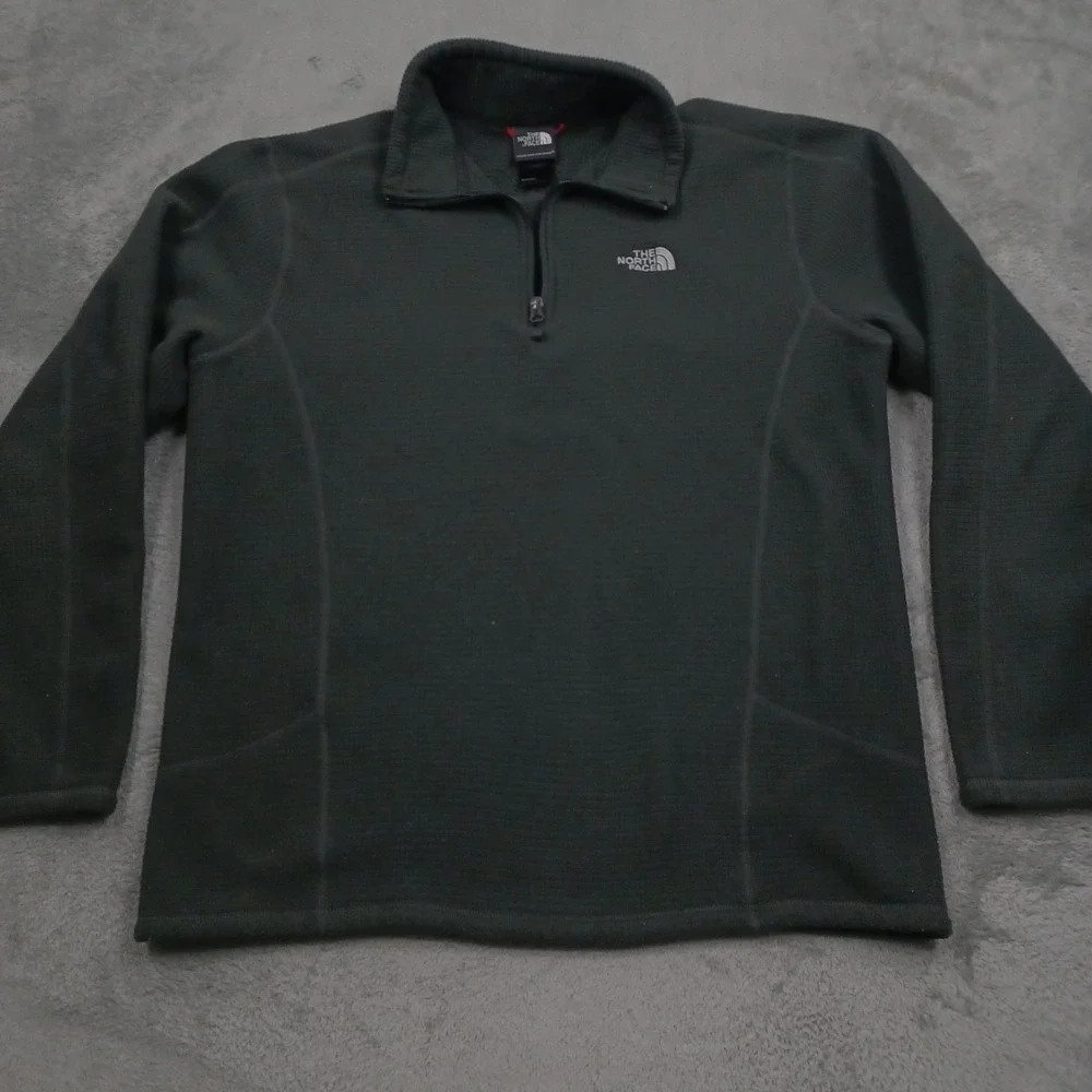 North Face Sweater Mens Large Gray 1/4 Zip‎ Fleece Pullover Outdoor Casual
